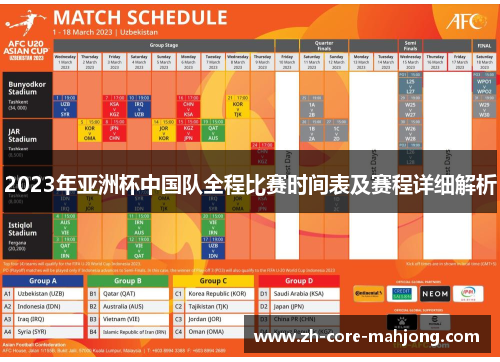 2023年亚洲杯中国队全程比赛时间表及赛程详细解析